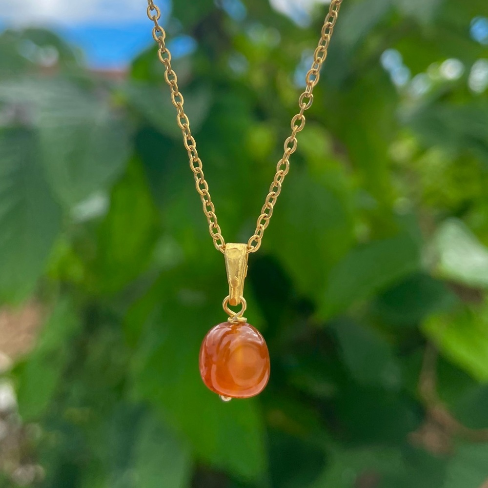 Carnelian Necklace, Gold Jewelry, Crystal Jewelry